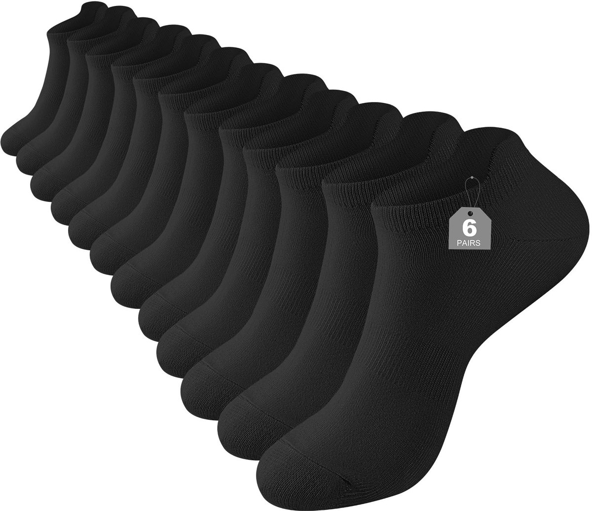 Dailygoods - 6 Paar Bamboe Sneakersokken Antislip en Ademend