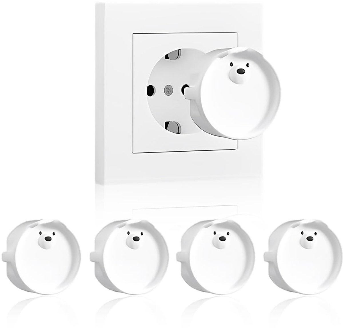 Dailygoody - Siliconen afdekkingen - Stopcontactbescherming - Decoratief en veilig - 4 stuks - Waterdicht en stofdicht - Geschikt voor type F