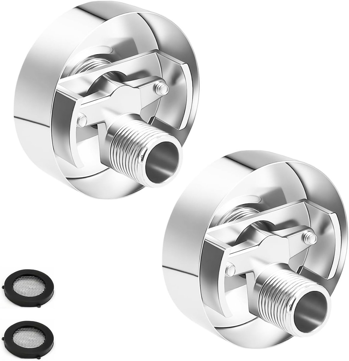 Verstelbare Douchekraan Adapter Set, 2 Stuks Koppeling voor Badkamer, Messing Korte Verbinding voor Ventielinstelling