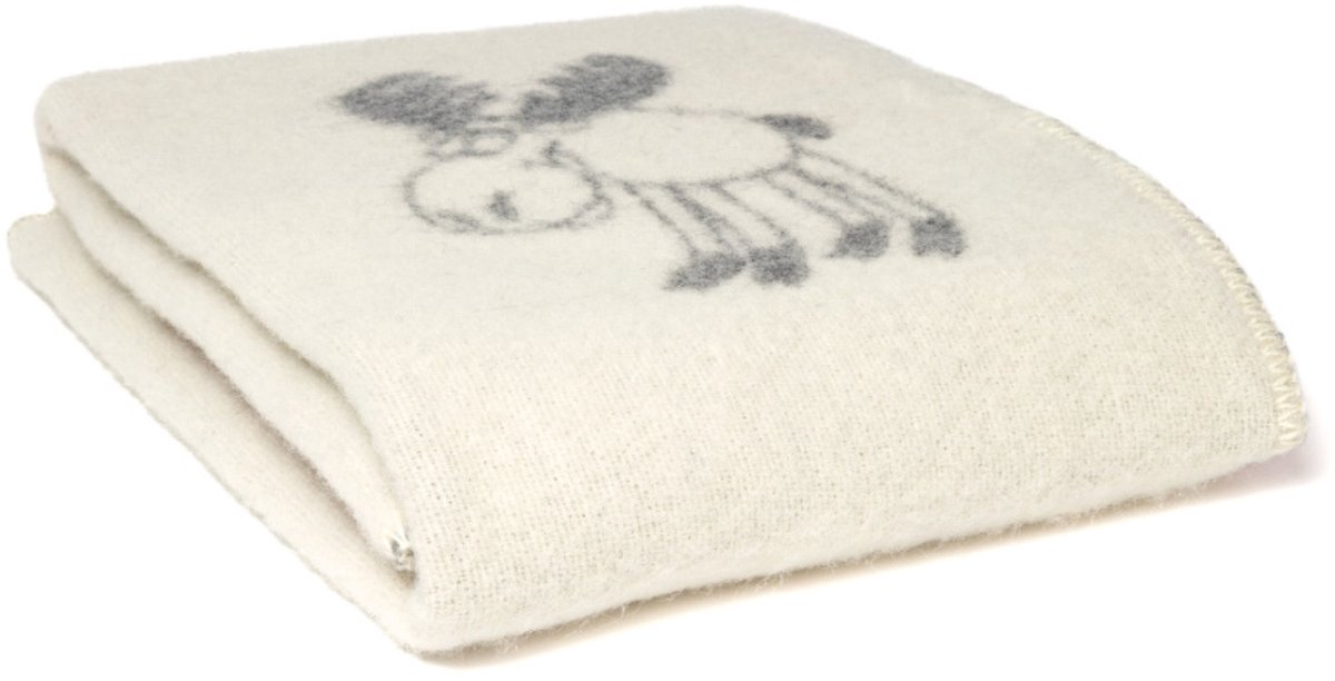 WOOOL® Wollen Babydeken - Little REINDEER (Grijs) - 130x90 - Ledikant