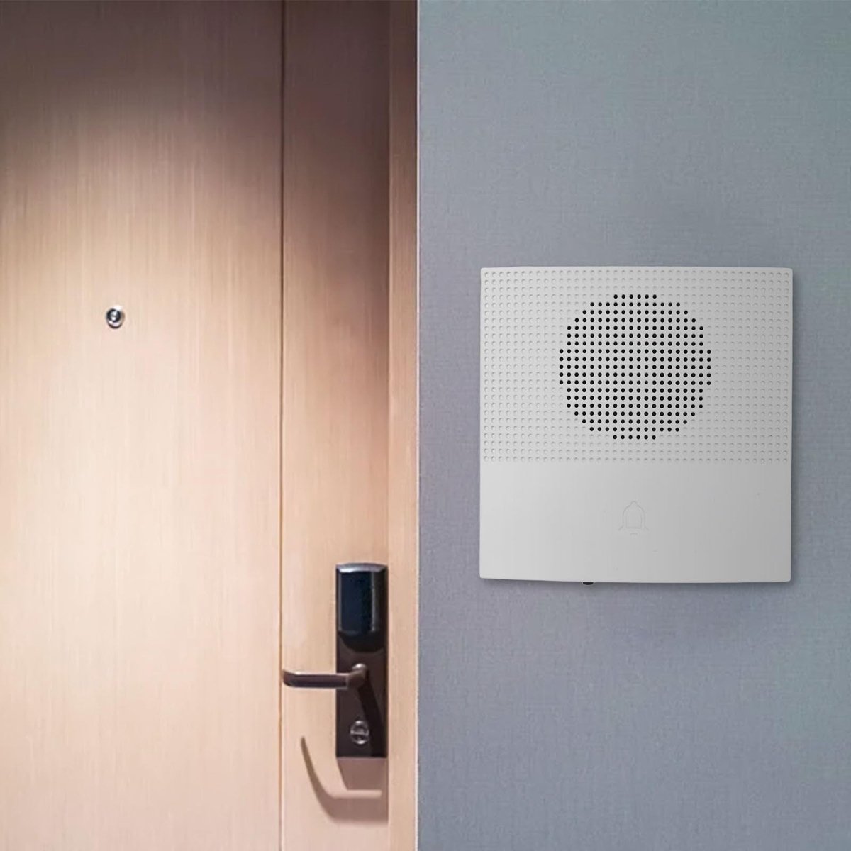 Dailygoods - Dailygoody - Bedrade Deurbel - 38 Soorten Muziek - Duurzaam en Veilig - Wit - Deurbel voor Huizen en Winkels - Elektronische Deurbel - Compacte Afmeti.