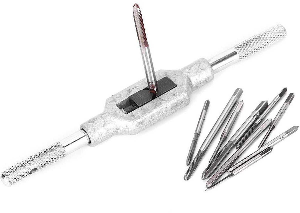 Dailygoods - Dailygoody - 11 Delige Mini Schroefdraadsnijder Set - Sneldraaistaal - Duurzaam en slijtvast - M1 tot M3,5 - Voor precisiewerk - Geschikt voor hobbyis...