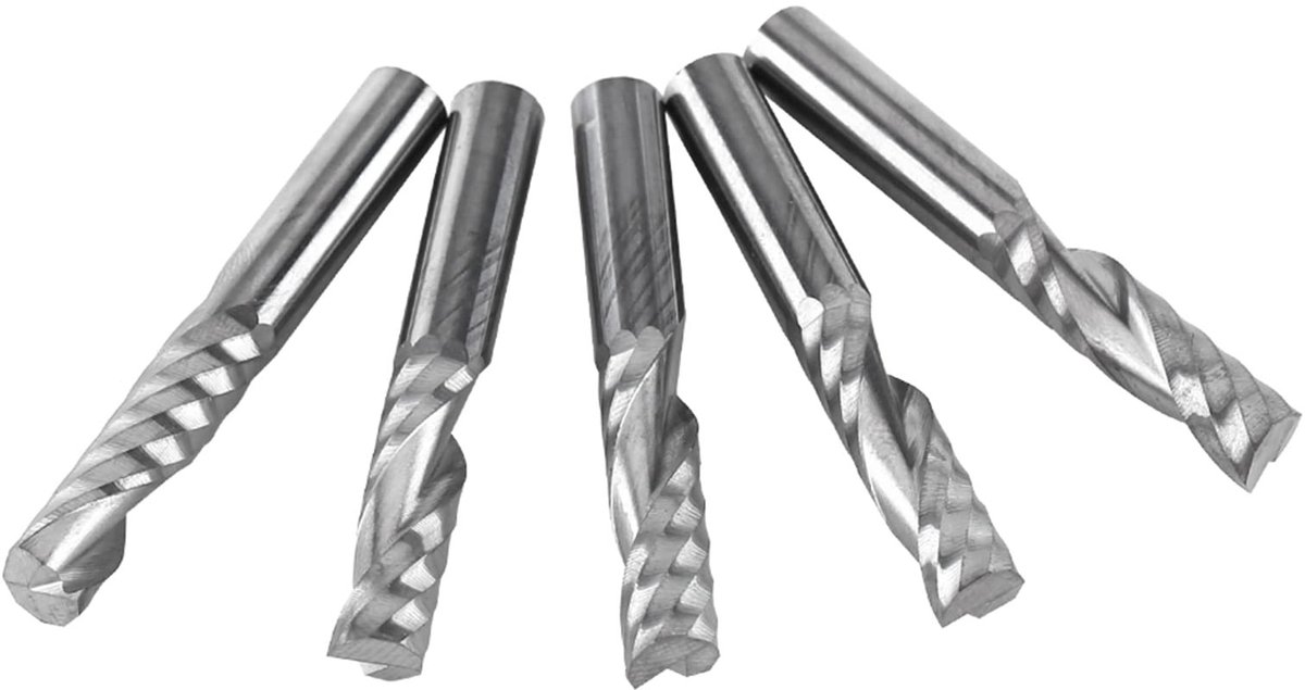 Dailygoody - OmGoods - Dailygoody - Wolfraam Frese - 5 Stuks 6 Mm Schacht - Frees voor Zachte Materialen - Snijden - Geschikt voor Acryl
