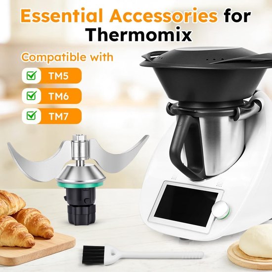 Dailygoods - Dailygoody - Deegmes - Kneedaccessoire - Roestvrij staal - Snelle reiniging - Geschikt voor Thermomix TM5 TM6 TM7 - Reservemengmessen van Dailygoods — afbeelding 5