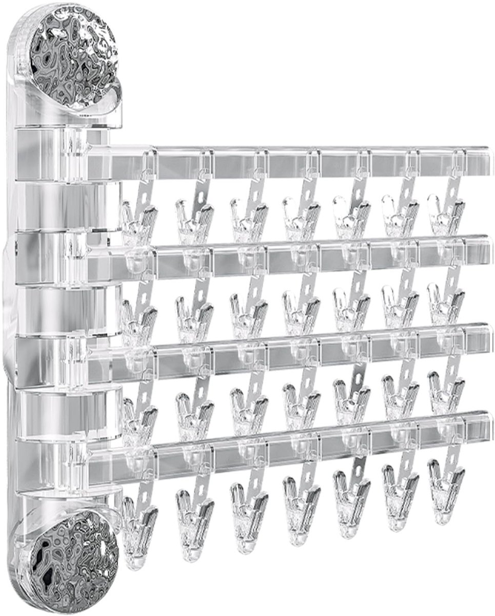 Dailygoods - Dailygoody - Wandwasrek - Draaibaar - Opvouwbaar - Zilver - Multifunctioneel wasrek - Ruimtebesparend - Geschikt voor kleding