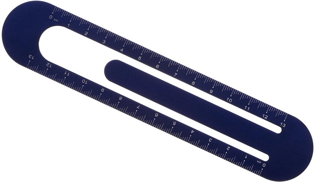 Dailygoods - Dailygoody - Metrische liniaal - Metalen bladwijzer - Duurzaam en licht - Donkerblauw - Voor meten en tekenen - Geschikt voor ontwerpers, architecten,...