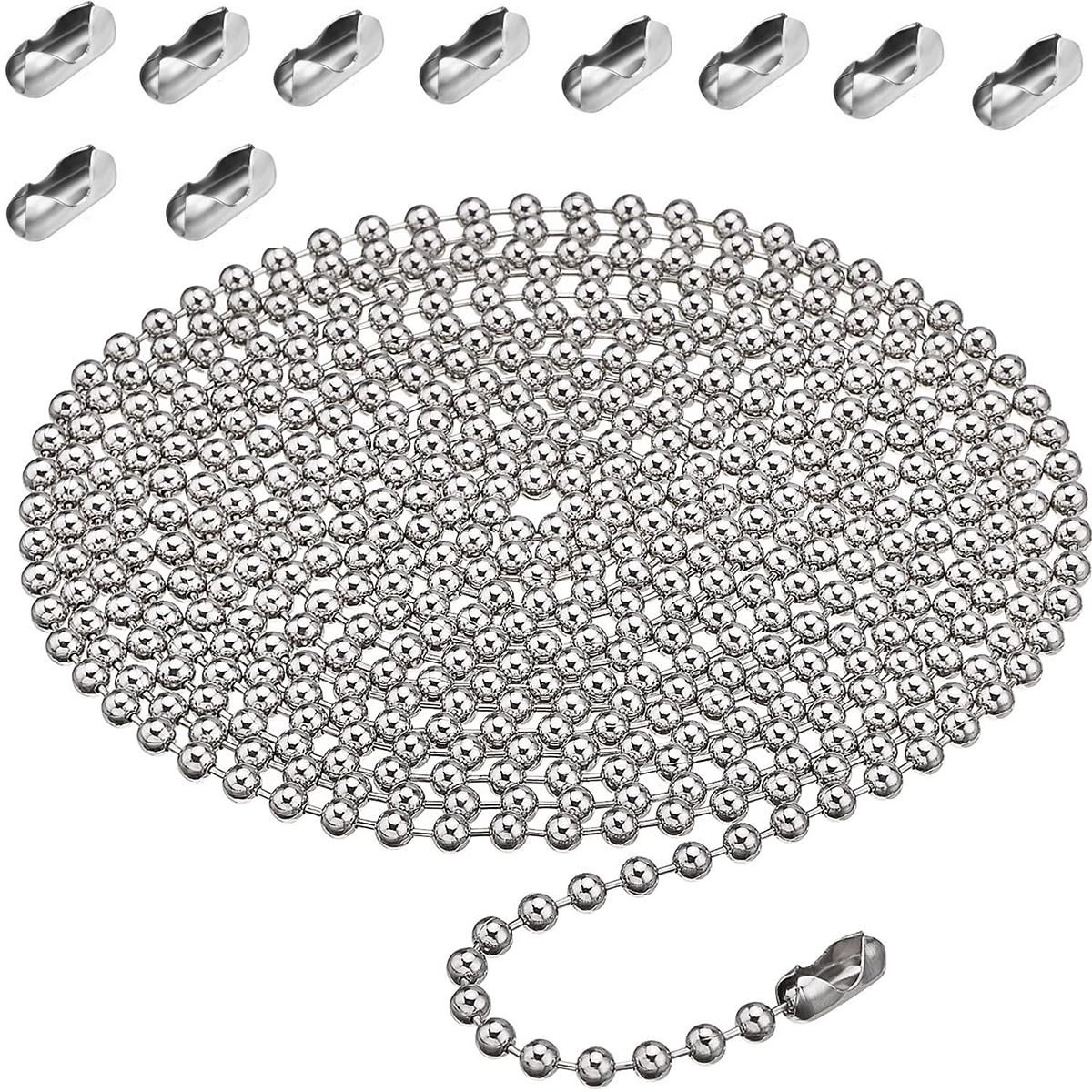 Dailygoods - Dailygoody - Rolgordijnketting - 3 Meter - Hoogwaardige kwaliteit - 4,5 Mm - Metalen connectoren - Ideaal voor verduisterende gordijnen - Geschikt voo...