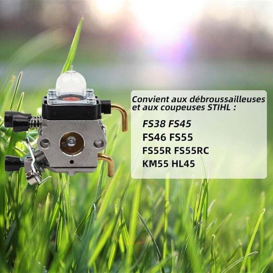 Geschikt voor Carburateurset voor Stihl FS38 FS45 FS46 FS55 FS74 FS75 FS80 FS85 HL45 HL75 HS70 HS74 KM55 KM55R grasmaaier carburateur met carb slangset vervangend luchtfilter van Hipa — afbeelding 5