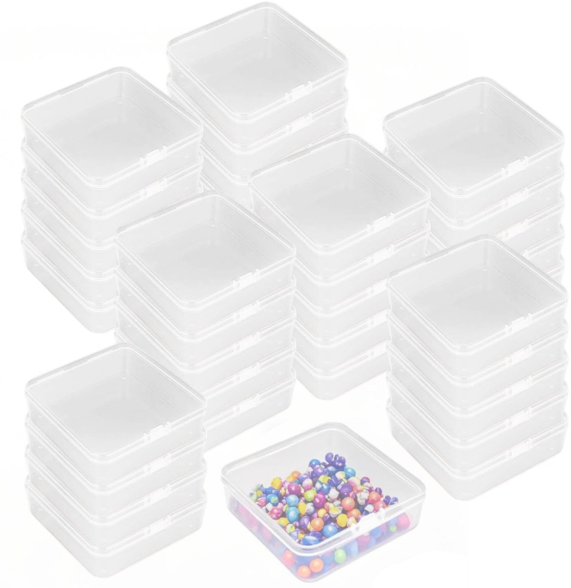 Dailygoods - Dailygoody - Kleine opbergdozen - Mini-opbergdozen - Transparant - Kunststof sorteerdozen - Voor kleine onderdelen - Ideaal voor sieraden en knutselma.