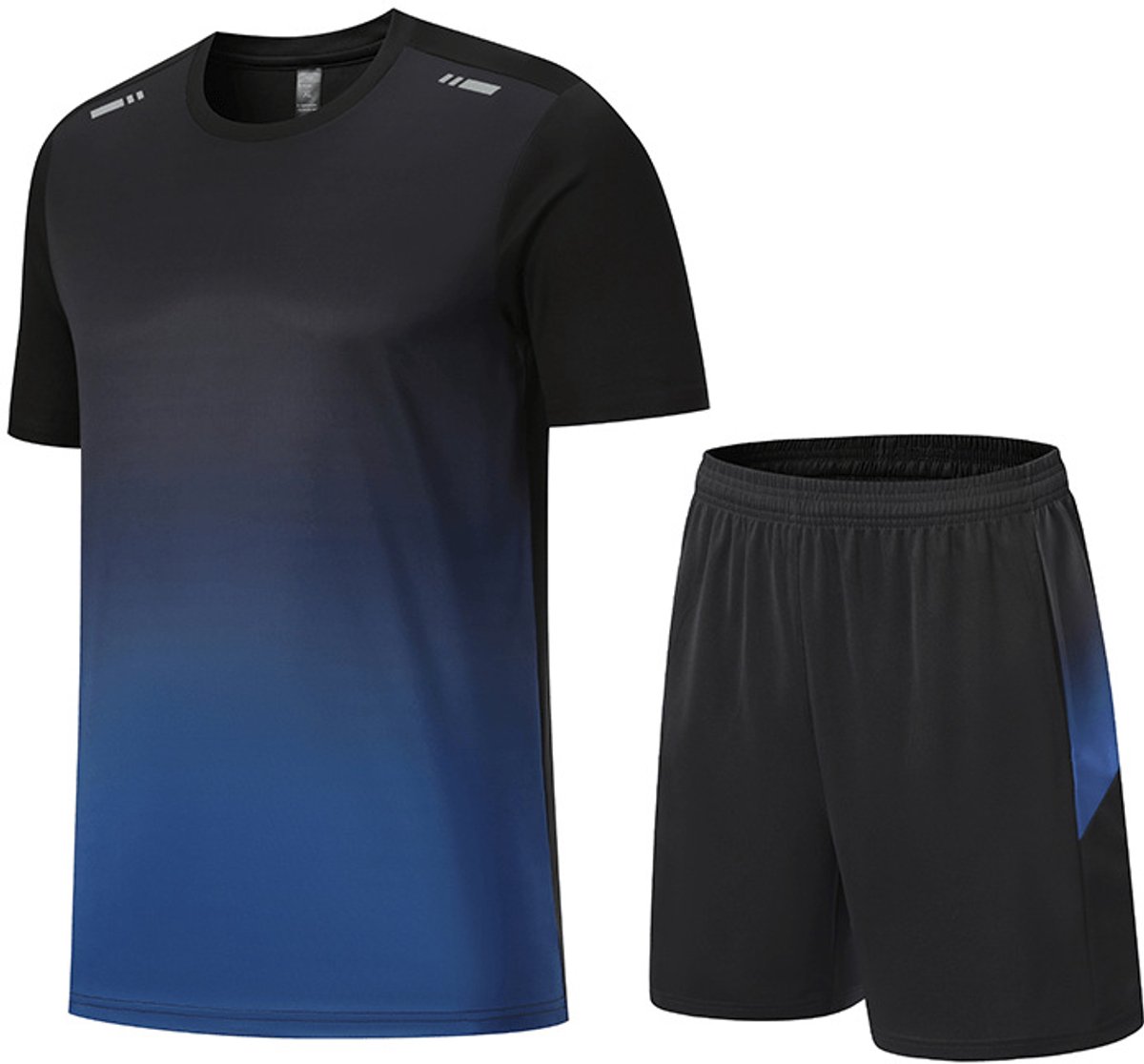 YOUTHUP Heren Kleurverloop Sportset - Rond Hals T-shirt met Korte Broek - M