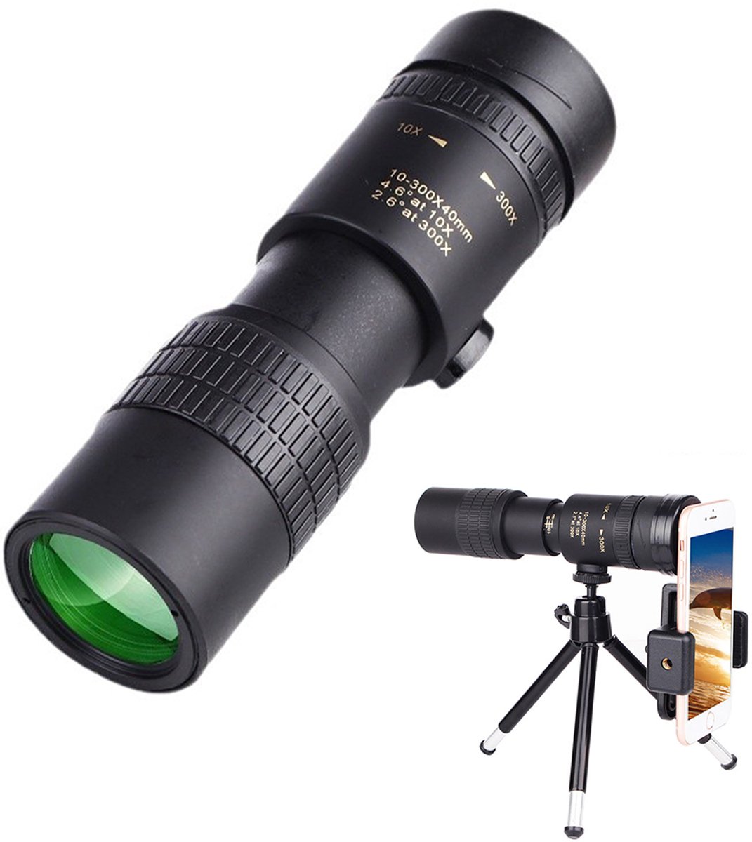Draagbare Monoculair Telescoop 10-300X40 - Hoge Resolutie & Continue Zoom - Voor Outdoor en Reizen