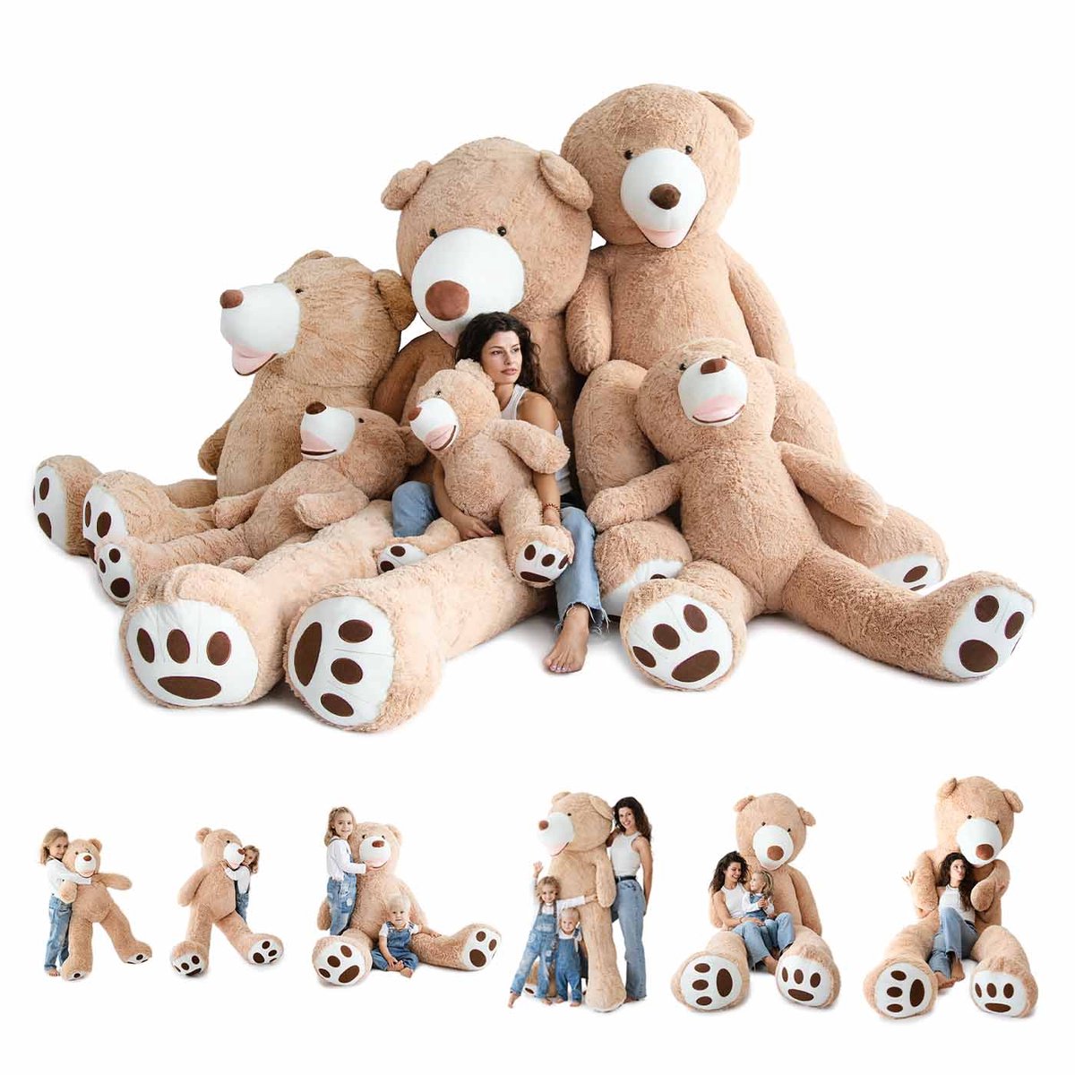 XL Pluche Teddybeer 200cm - Grote Knuffelbeer - Zacht Knuffeldier - Speelgoed voor Kinderen en Baby - Hoge Kwaliteit Beer Knuffel — afbeelding 6