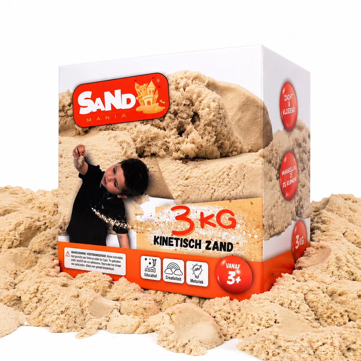 Sand Mania® kinetisch zand - 3 KG Navulling Beige / Naturel - Sensorisch Speelzand voor Kinderen