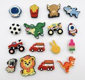 XL Pakket Charms voor Clogs/Sandalen - Jongens | Kinder Pins | Accessoires voor Kinderen | Charms Pins / Clogs | Geschikt voor clogs (o.a. crocs)