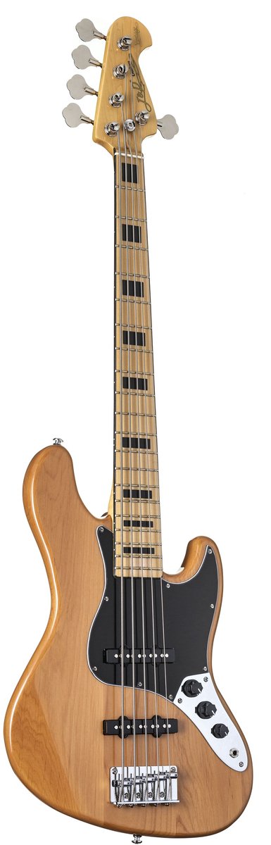 J & D JB Vintage 1975 5-String Electric Bass (Natural) - Elektrische basgitaar