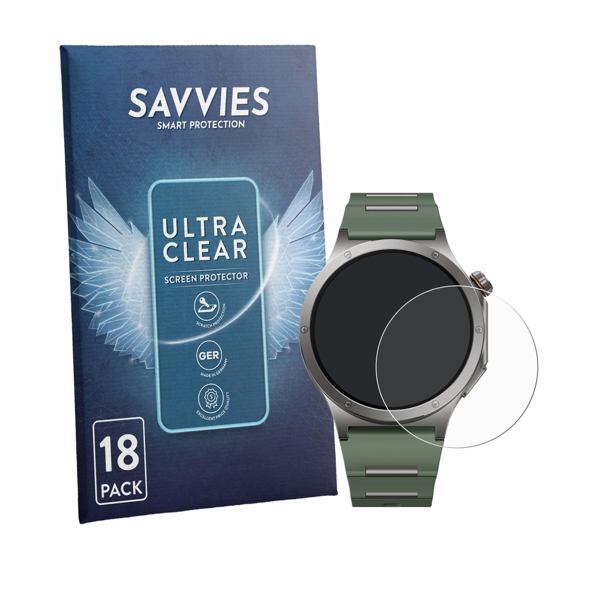Savvies - Screenprotector voor OnePlus Watch 4 - Folie Beschermfolie transparant 18 Stuks