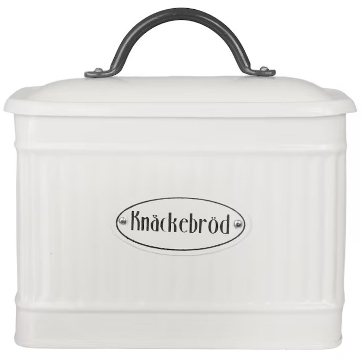 Strömshaga Knäckebröd Blik “Hugo” – Opbergblik voor Knäckebröd – Metaal – Wit – 17,5 x 8 x 13 cm