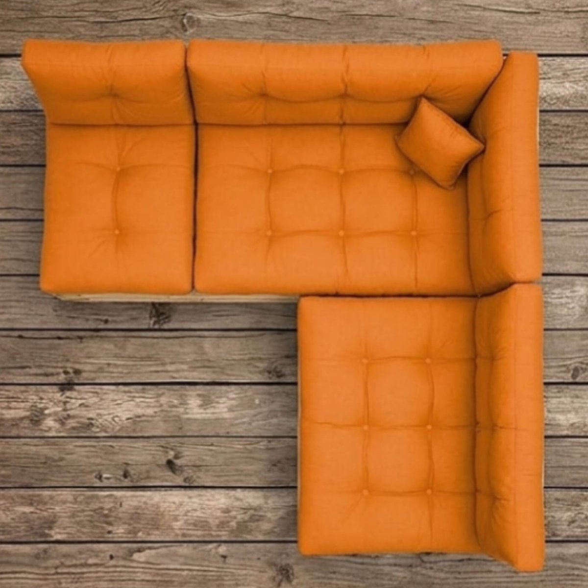 Palletkussens Set 8-delig 120x80 cm – Luxe Palletbank Kussenset met Rugkussens 120x40 cm – Pluche Wattering Loungekussens, Binnen & Buiten Gebruik – Oranje – Yesdeals