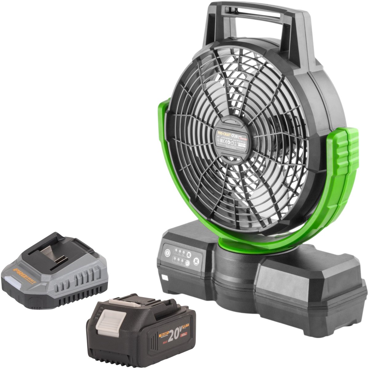 Procraft CF20bb accuventilator 20 V 235 mm + 1x accu 4,0 Ah + oplader