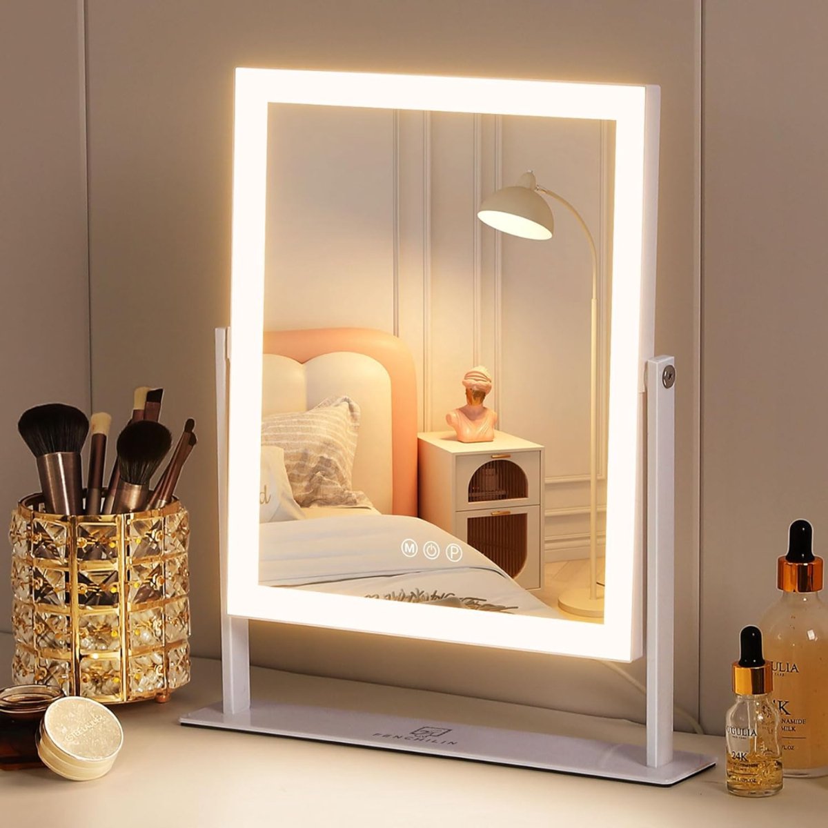 FlexVer® Hollywood Spiegel Met Verlichting - Make Up - Vergrootspiegel - 25 x 30 CM - Wit