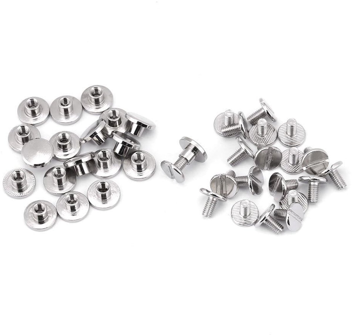 Allecto - Messing Rivets - Klinknagels voor Leer - 20pcs Set - Schroeven inbegrepen - Perfect voor Accessoires - 5mm Grootte - Geschikt voor DIY Pr...