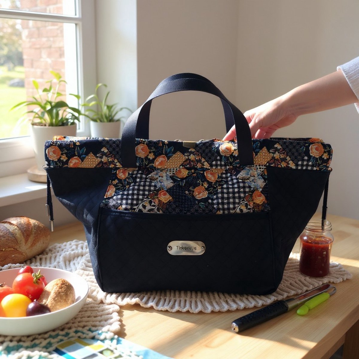 Breitas - haaktas - wolopberger - tas voor wol - tas voor haakspullen - tas voor breispullen - handgemaakt - Opvallende Kleurrijke Print-Projecttas – handgemaakte breitas – haaktas - projecttas sokken - projecttas truien - breitas truien