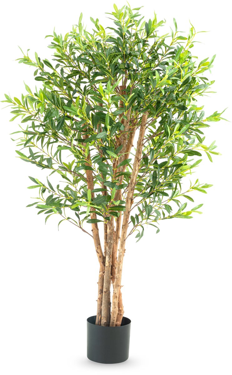 Easyplants | Kunst olijfboom UV 120 cm | Zijde | Olea | Olijfgroen