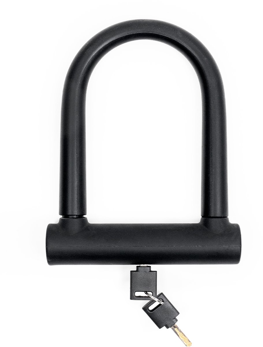 ENGWE Fietsslot – Zinklegering slotkern, messing sleutels & pinnen, 16 mm 40Cr stalen beugel, siliconen coating, inclusief 12×1200 mm PVC staalkabel