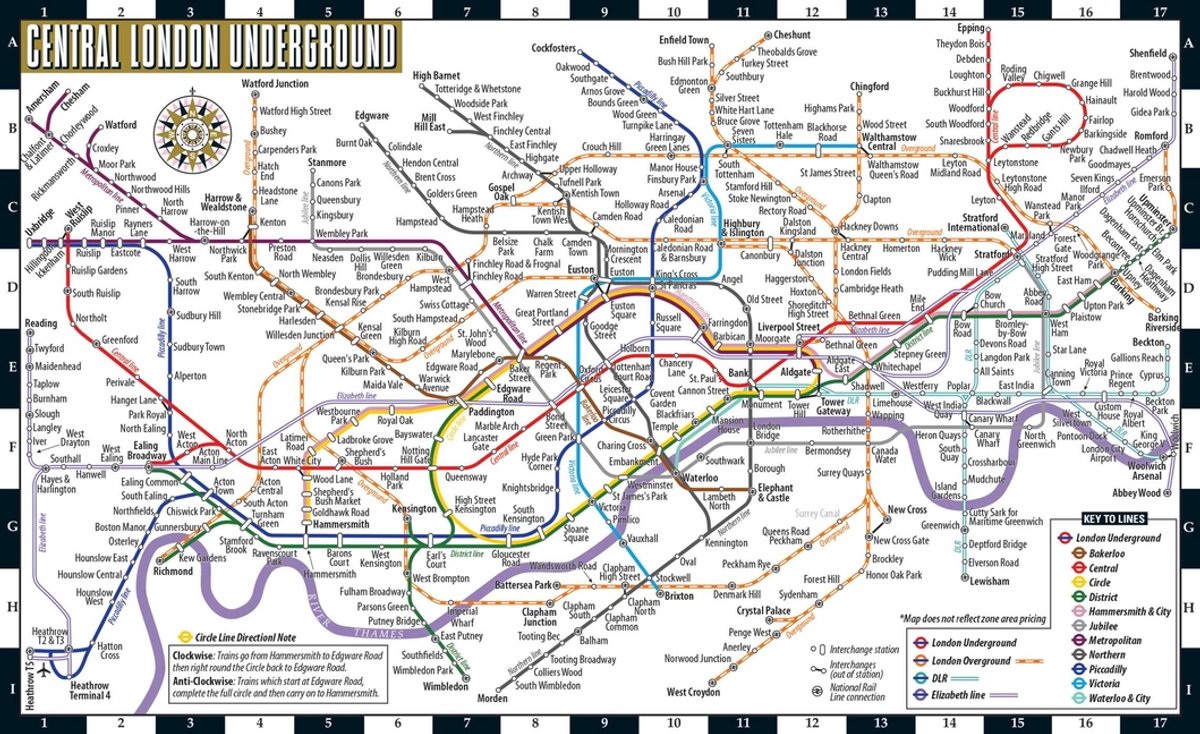 Streetwise London Underground Map - Laminated Map Of The London Underground, England