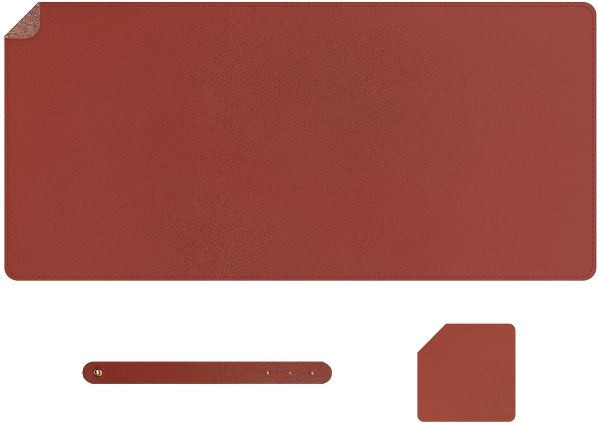 Allecto - Musiin Home Music Studio Desk - Lederen Muismat - Elegante Desk Pad - Mineral Red - Ideaal voor Creatief Werk - Geschikt voor Kantoor