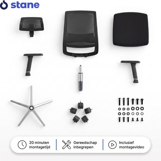 Stane Ergonomische Bureaustoel Office Chair - Bureaustoelen voor Volwassenen Computer Stoel - NEN-EN1335 Gecertificeerd