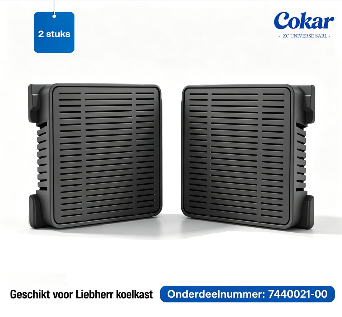 2x koolstoffilter - geschikt voor Liebherr koelkast - freshair koolfilter - actieve kool - Geschikt voor type 7440021-00 / 9096989 / 9882429 / 9882460 / 988246000 / 988246001 - zwart