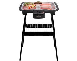 Swiss Haus® SBQ23 Elektrische BBQ - 38 x 22 cm - Staand en Tafelmodel Barbecue - 2000W Tafelbarbecue – Thermostaat Regelbaar – Vaatwasbestendig Rooster - Anti-Roest Grill - Zwart
