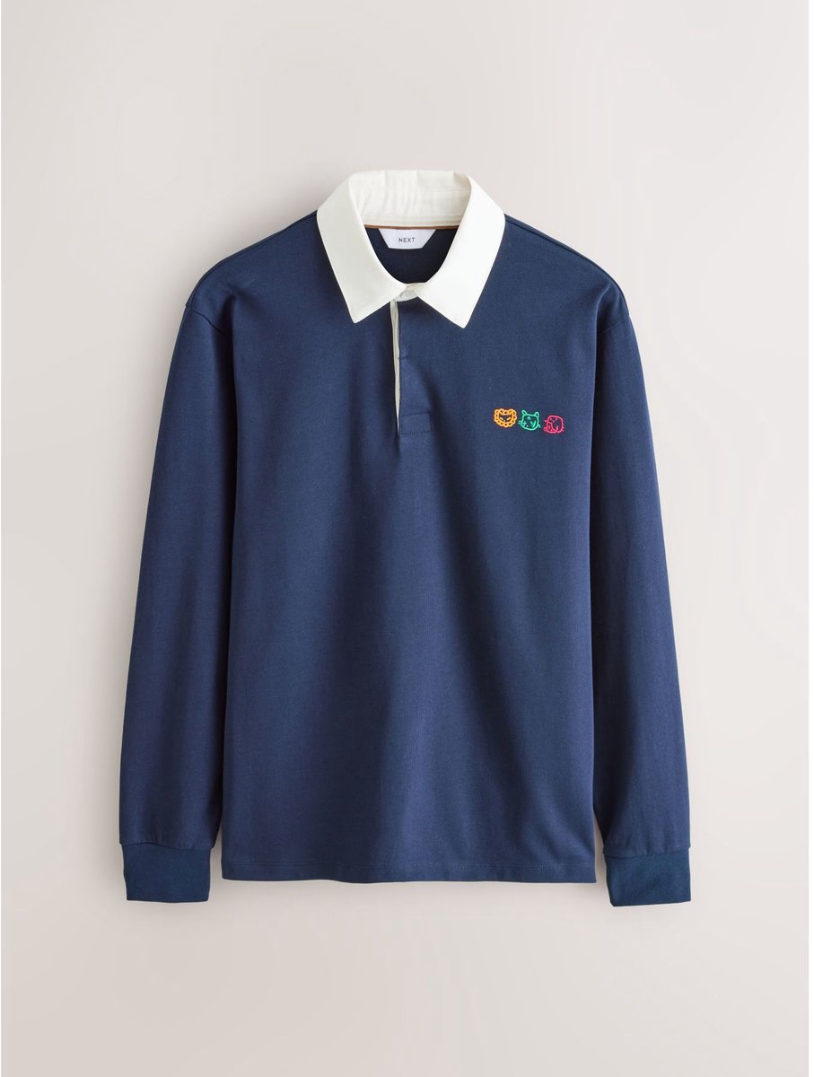 Next - Heren - Rugbyshirt - Blauw