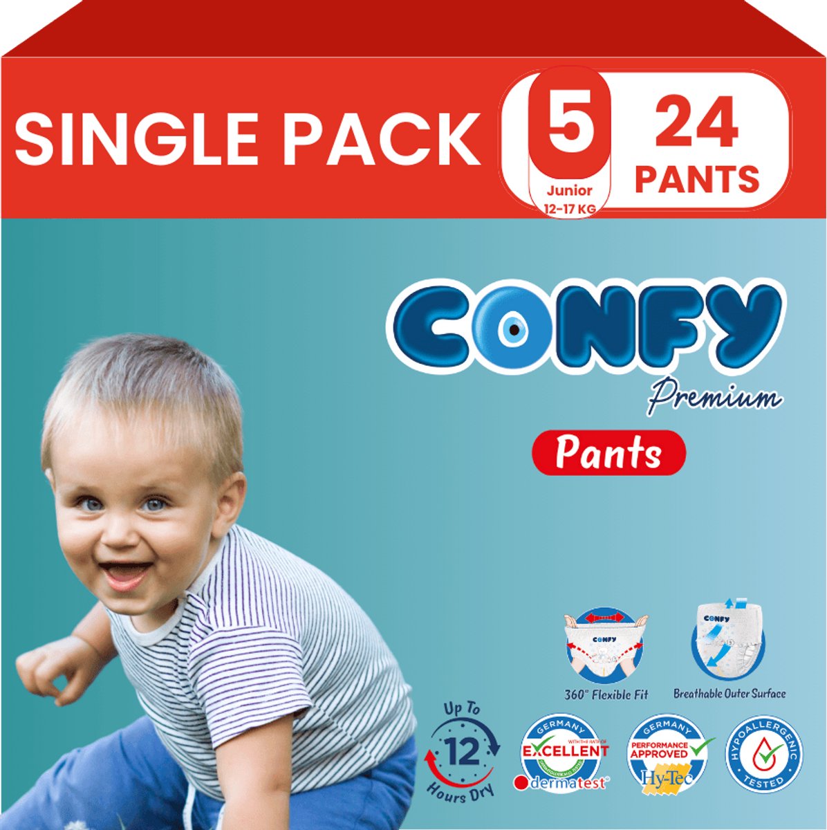 Confy Premium Pants - Luierbroekjes Maat 5 (12-17kg) - 24 Luierbroekjes