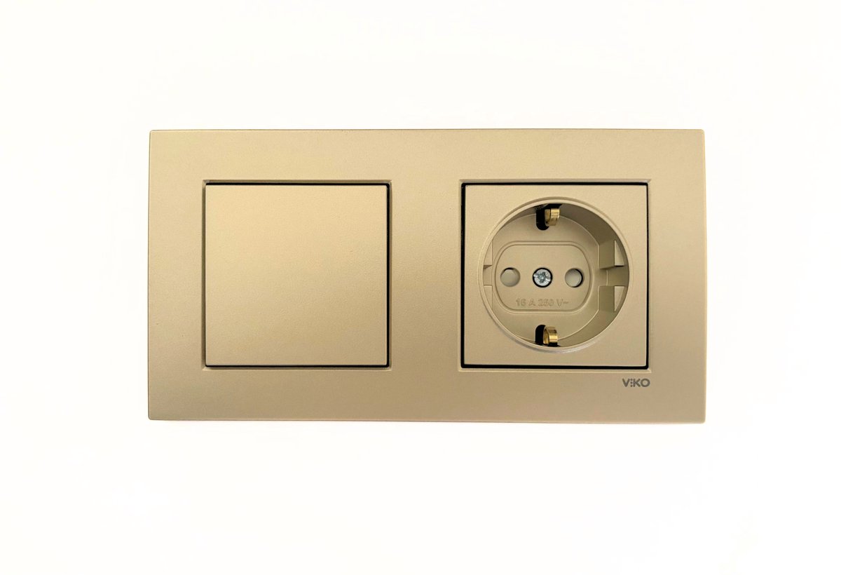 Panasonic Viko [Novella] - Schakelaar & Stopcontact combinatie - Champagnegoud - Inbouw