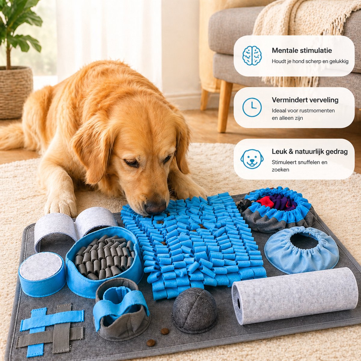 Snuffelmat Hond - Intelligentiespeelgoed met 10 Functies thumbnail 5