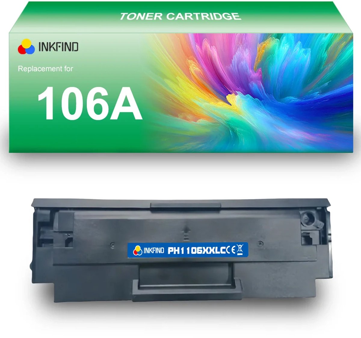 INKFIND 106X tonercartridge compatibel met HP 106A W1106A - 1-pack Zwart