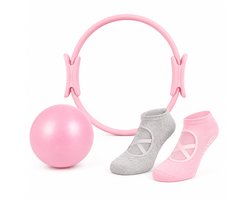 Pilates Set voor Thuis - Pilates Ring met Bal en Antislip Sokken - Complete Home Workout - Fitness en Yoga Accessoires