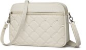 Crossbody telefoontasje voor dames - Schoudertasje met geborduurd hart - Kleine handtas met afneembare schouderband - Stijlvolle Wit editie