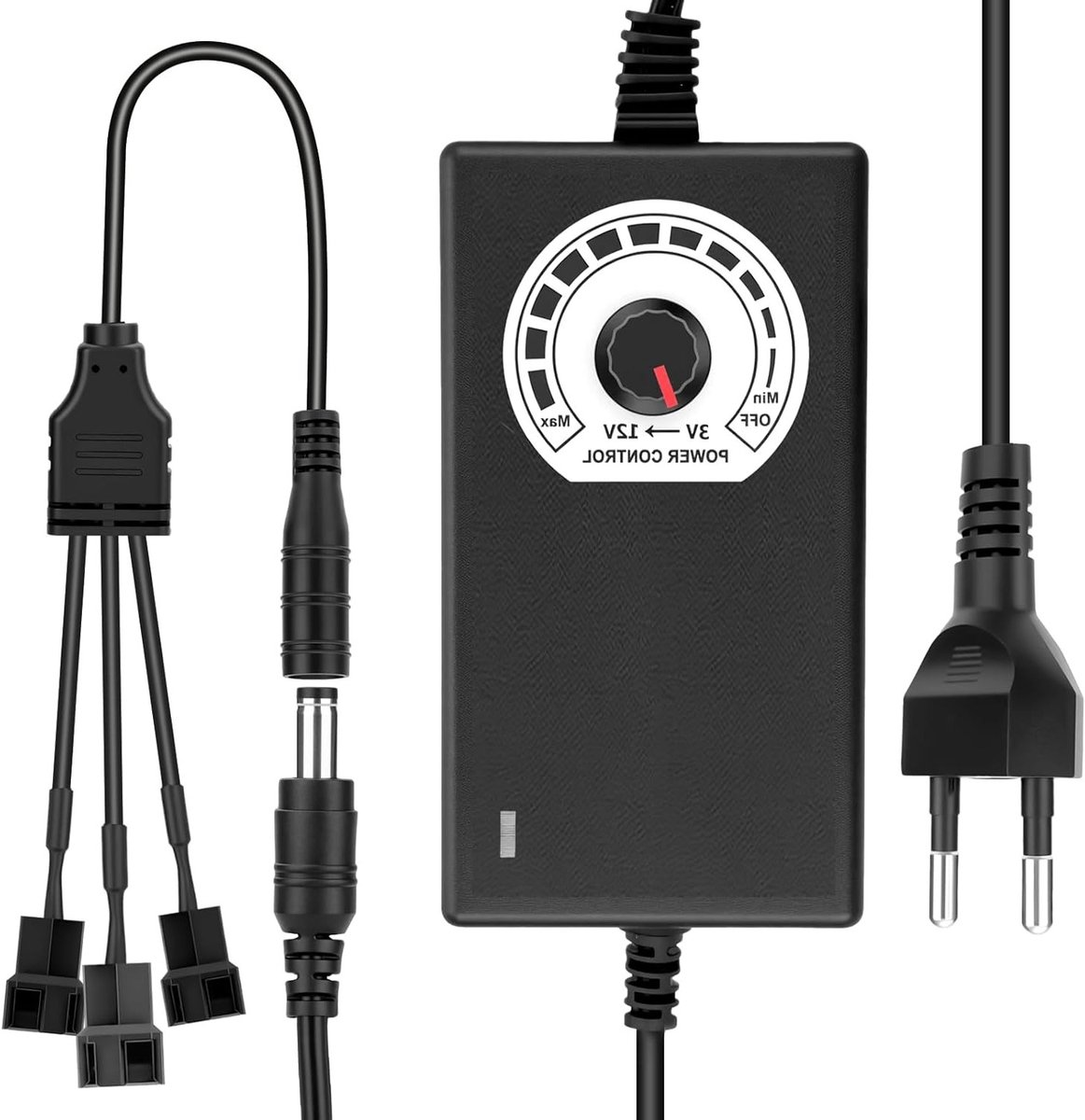3-Pin PWM Fan Controller met 12V Voeding, AC naar DC Converter, Ventilator Snelheidsregeling en Module voor Koeling