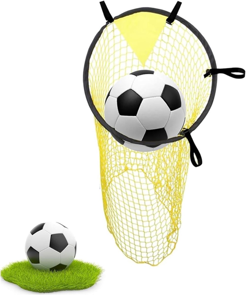 Set van 2 Voetbalnetten met Verstelbare Trainingsbanden voor Nauwkeurige Oefeningen (45 x 60 cm) - Ideaal voor Thuis en Sportclubs