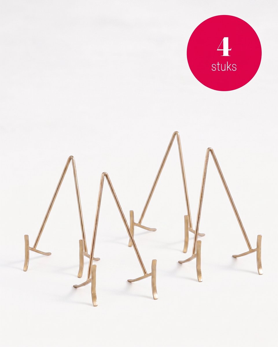 vtwonen - Bordenstandaard - Bordenhouder - Goud - 11x20 cm - Set van 4