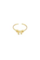 Ring strik - stainless steel sieraden - goud - strikje - dames - waterproof - Goudlief - roestvrijstalen ring - verstelbare ring - one size ring - ring voor kinderen - ring voor dames - kerst sieraden - kerst cadeau - moederdag - valentijn