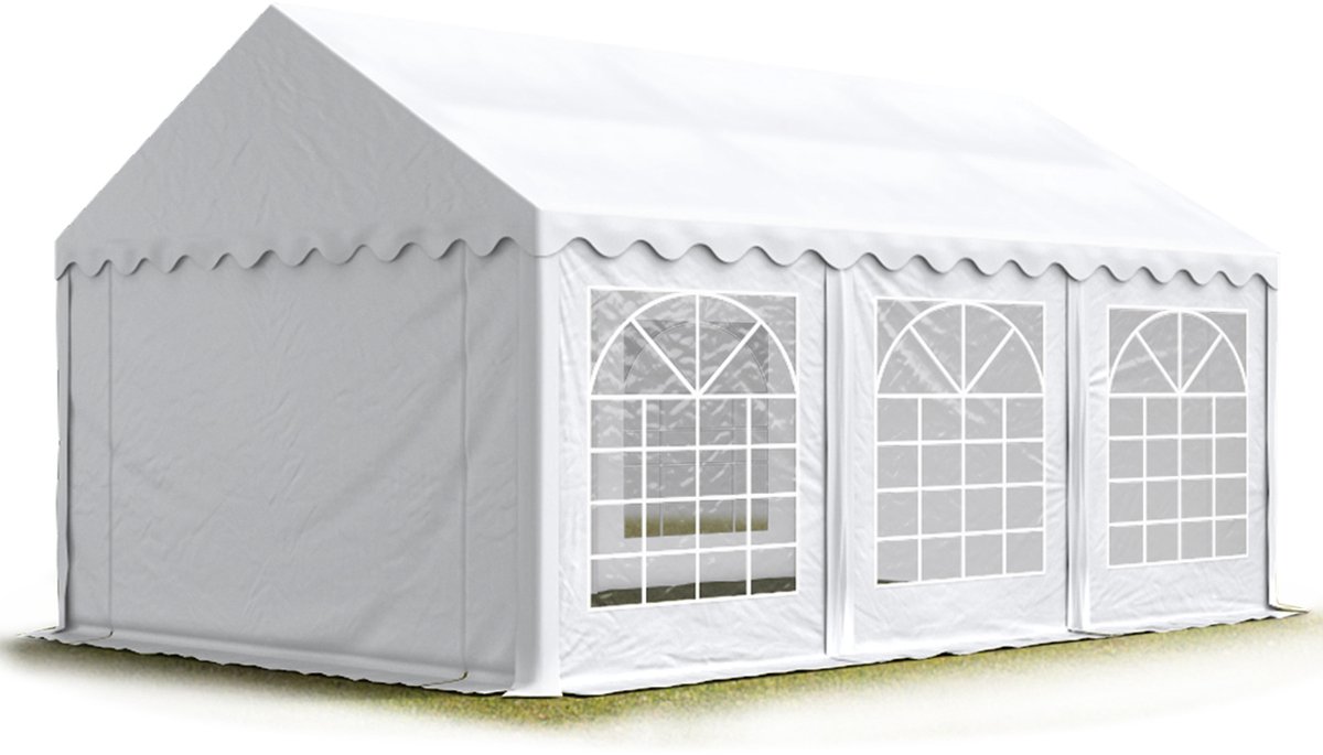 Partytent feesttent 3x6 m tuinpaviljoen -tent 500 g/m² PVC zeil in wit waterdicht