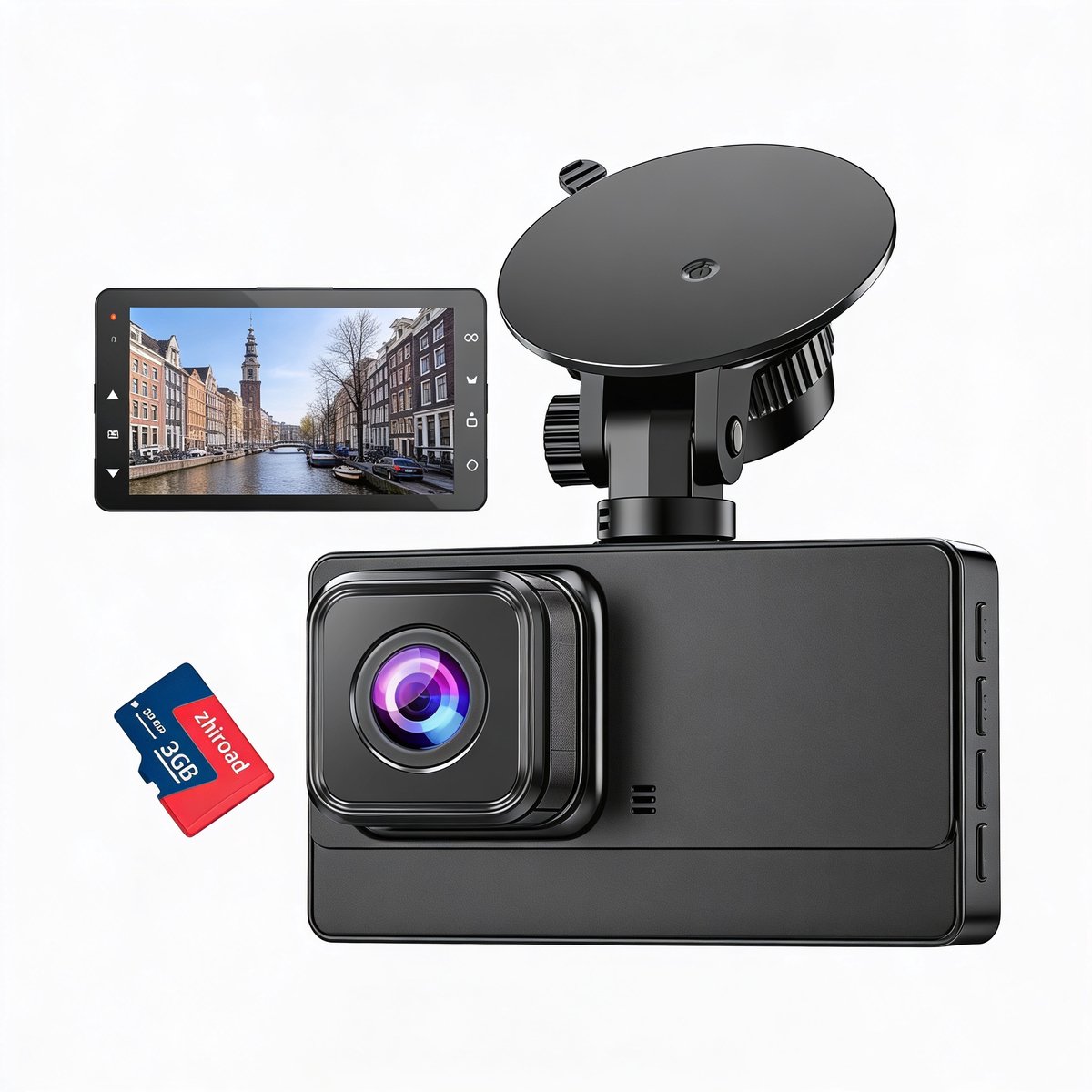 Dashcam Voor en Achter Full HD – Dual Camera met Nachtzicht en Automatische Incidentopslag – Compact Design – Inclusief 32GB Geheugenkaart