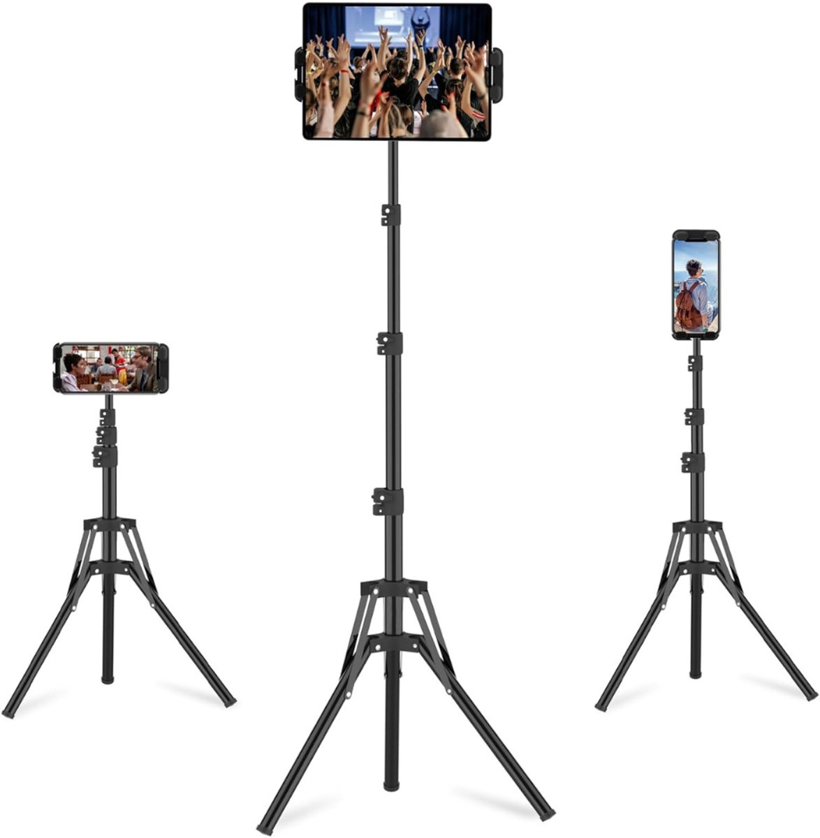 VIN® Tablet Standaard Houder Statief - Verstelbaar - Smartphone Statief - Telefoonhouder - Tablet Arm - Stevig Statief - 360 graden draaibaar – Tot 160cm – Compatibel Met 4,7-12,9 inch