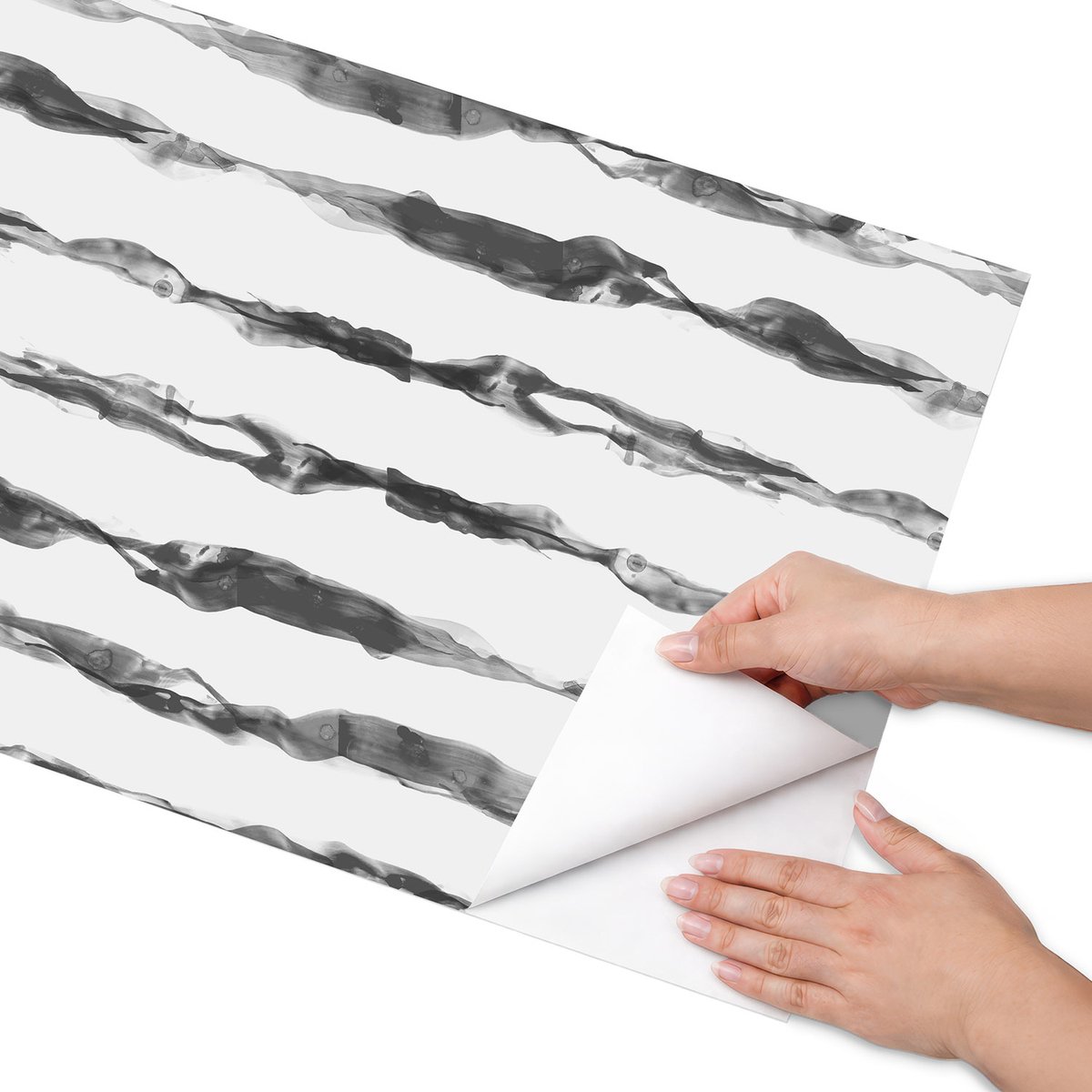 Coloray Meubel Wrap Folie - Zwart-wit Meubelfolie - 50x100 cm - Wrapfolie Keuken Moderne lijnen - Decoratiefolie - Modern Meubelfolie - Meubel Wrap Folie - Woonkamer decoratie - Achtergronden en patronen