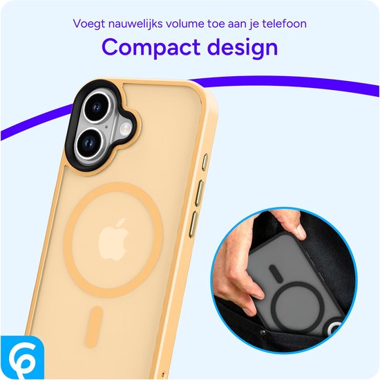 Coque dorée avec dos en verre dépoli et une main glissant le téléphone dans une poche.