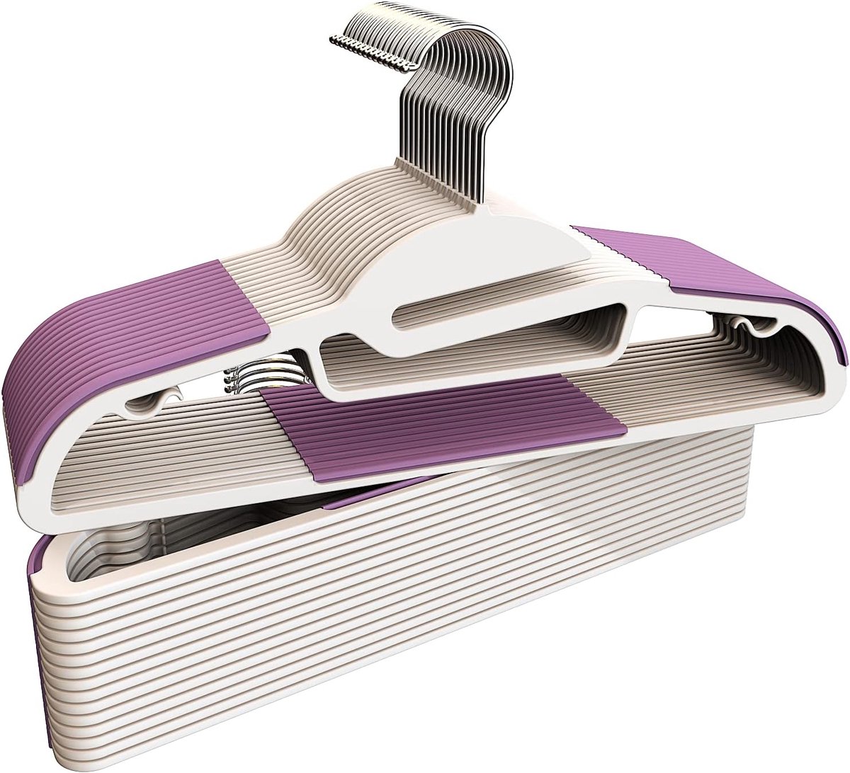 30x Antislip Kledinghangers Kunststof met 360° Draaibare Haak - 41 cm
